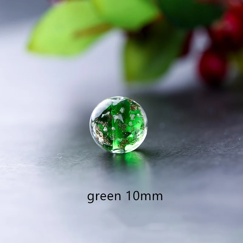 5 Pieces/Lot 10mm 12mm Lampwork Glass Beads Round Glitter Beads With Shinning Sand for Earring Necklace Bracelet Making