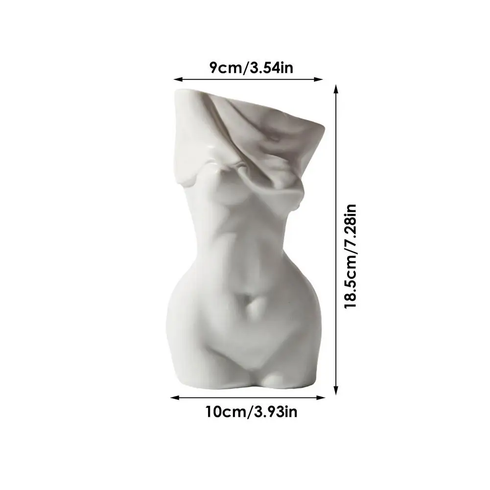 Female Body Ceramic Vase Woman Body Ceramic Vase Bust Sculpture Flower Pot Flower Arrangement Container Nude Female Vase