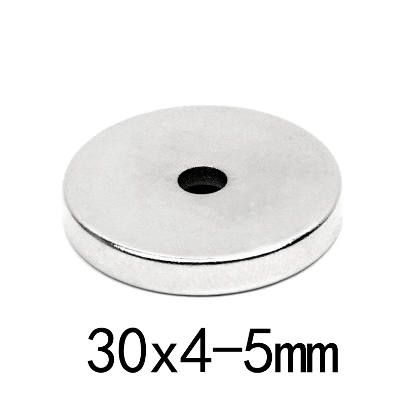 30x4-5mm Neodymium circular rare earth Magnet NdFeB Powerful ring hole Magnets Round crafts 30*4-5mm