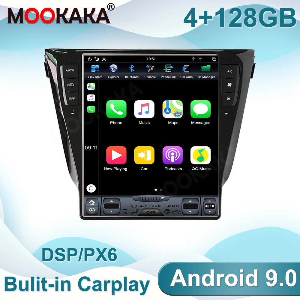 

4+128GB Android 9.0 PX6 GPS Navigation For NISSAN Qashqai 2013-2019 Auto Radio Stereo Head Unit Multimedia Player Touch Screen