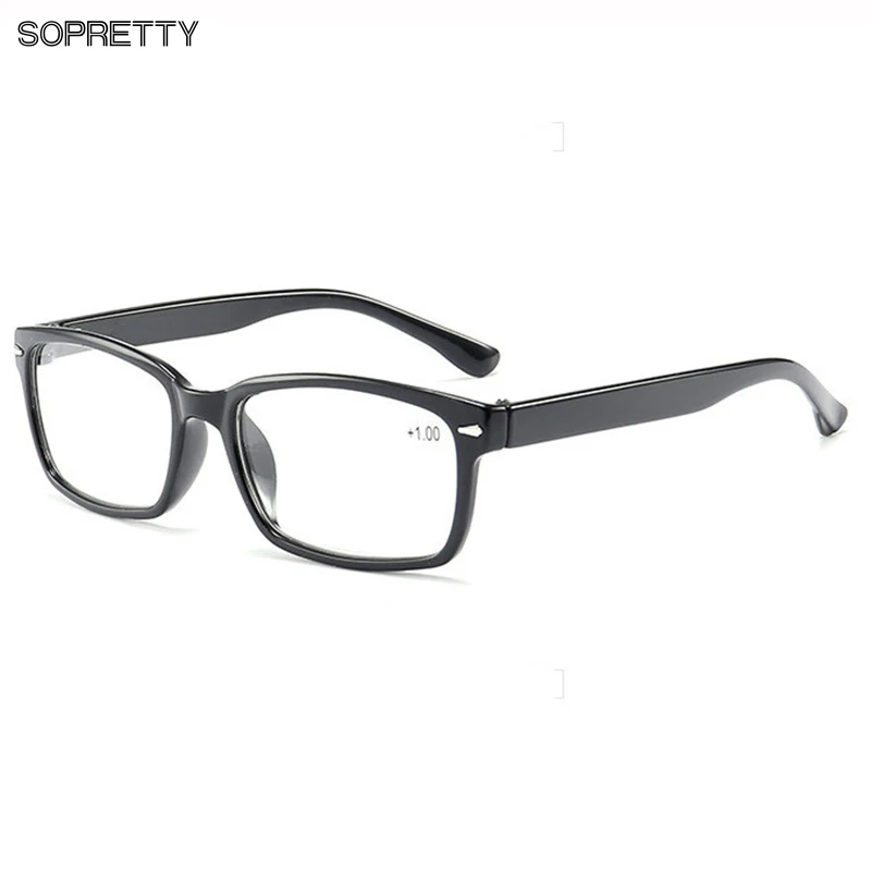 Comfy Ultralight Reading Glasses , Square Presbyopia PC Transparent Frame Eyewear +1.0 +1.5 +2.0 +2.5 +3.0 +3.5 Eyeglasses A1303