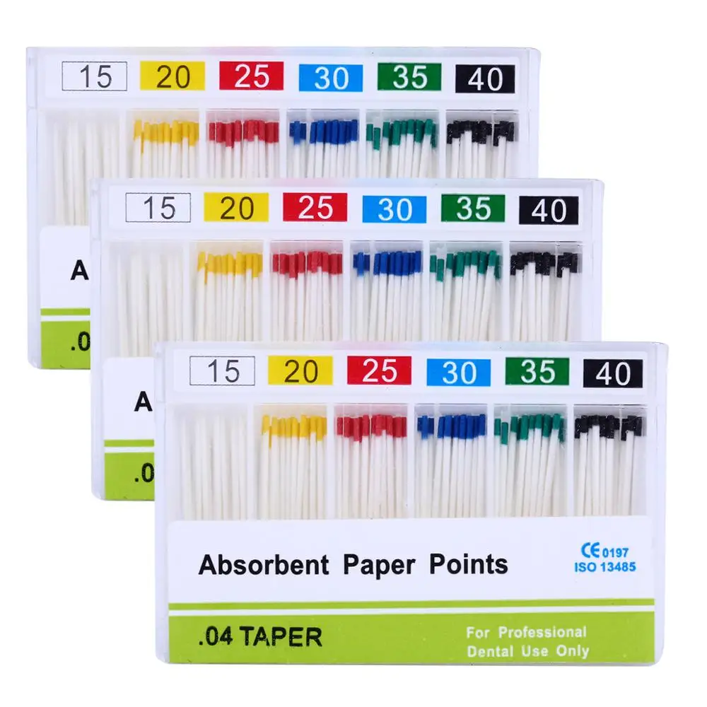 Absorbent Paper Points For Dental Use 100% Pure Cotton Fiber Root Endodontics