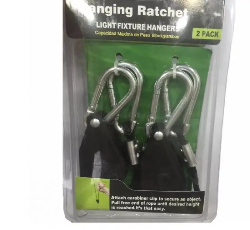 2Pc puleggia regolabile imbracatura imbracatura gancio a cricchetto carico massimo 150 Lb lampada sollevatore riflettore tazza Led gancio assemblaggio imbracatura