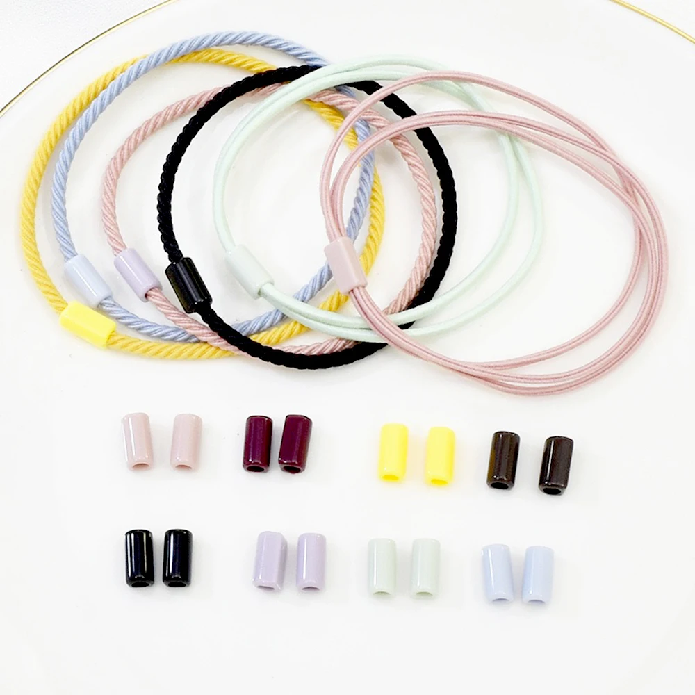 200pcs 2.5mm Headwear Elastic Rubber Band Connector DIY Jewelry Hair Ring Plastic Tube Sleeve Handmade Accessories Material