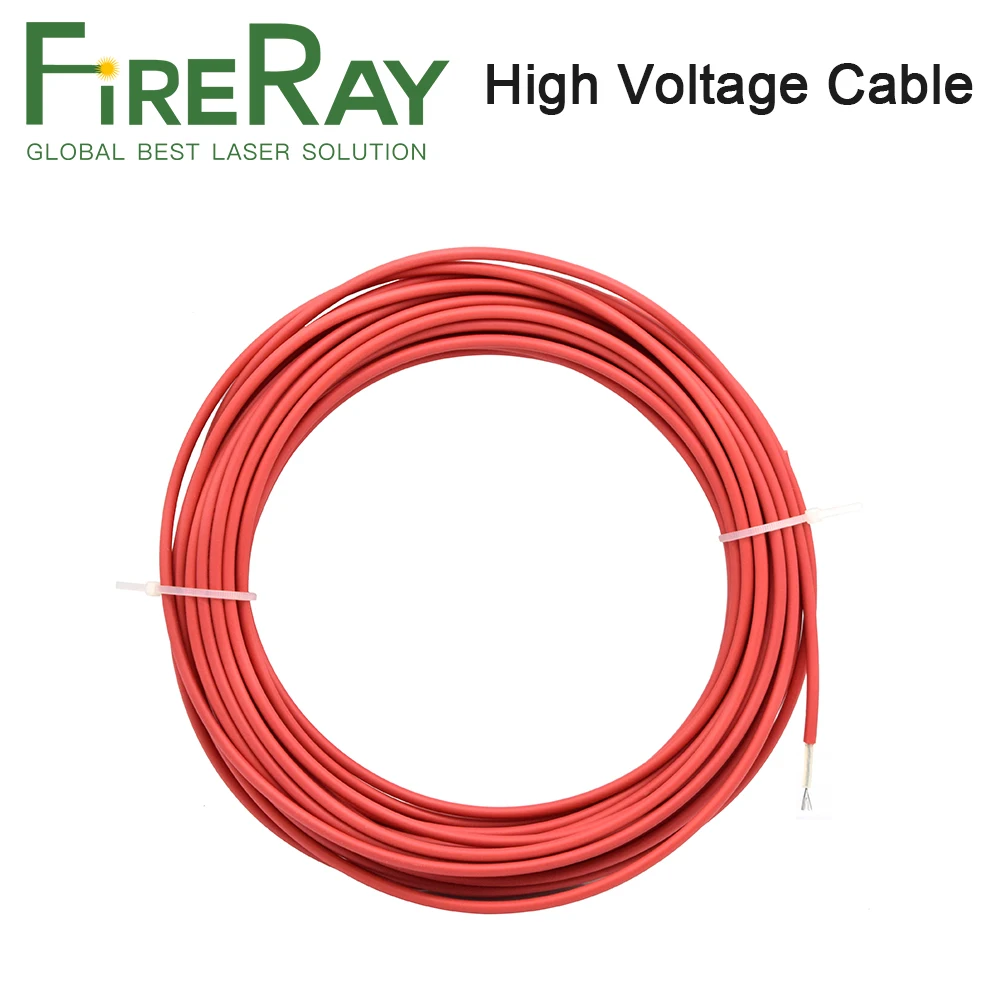 3Meter 40KV 22AWG Hoogspanning Kabel Rood Positieve Lood Draad Voor Co2 Laser Voeding En Laser Buis En graveren Snijden