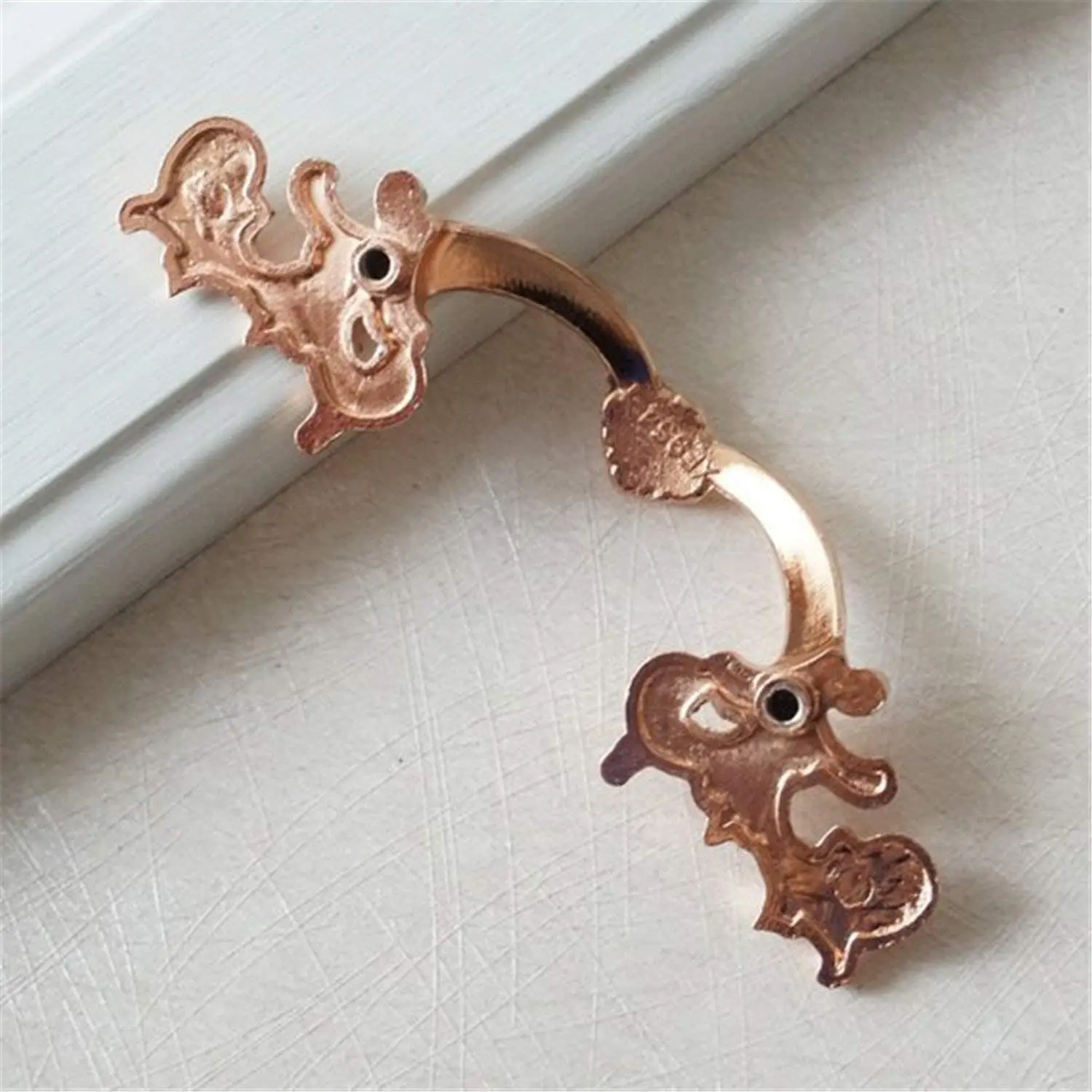 Rose Gold Lade Trekt Handvatten Zinklegering Dresser Handle Drawer Knop Rustieke Keuken Deur Trekknop Meubels Hardware