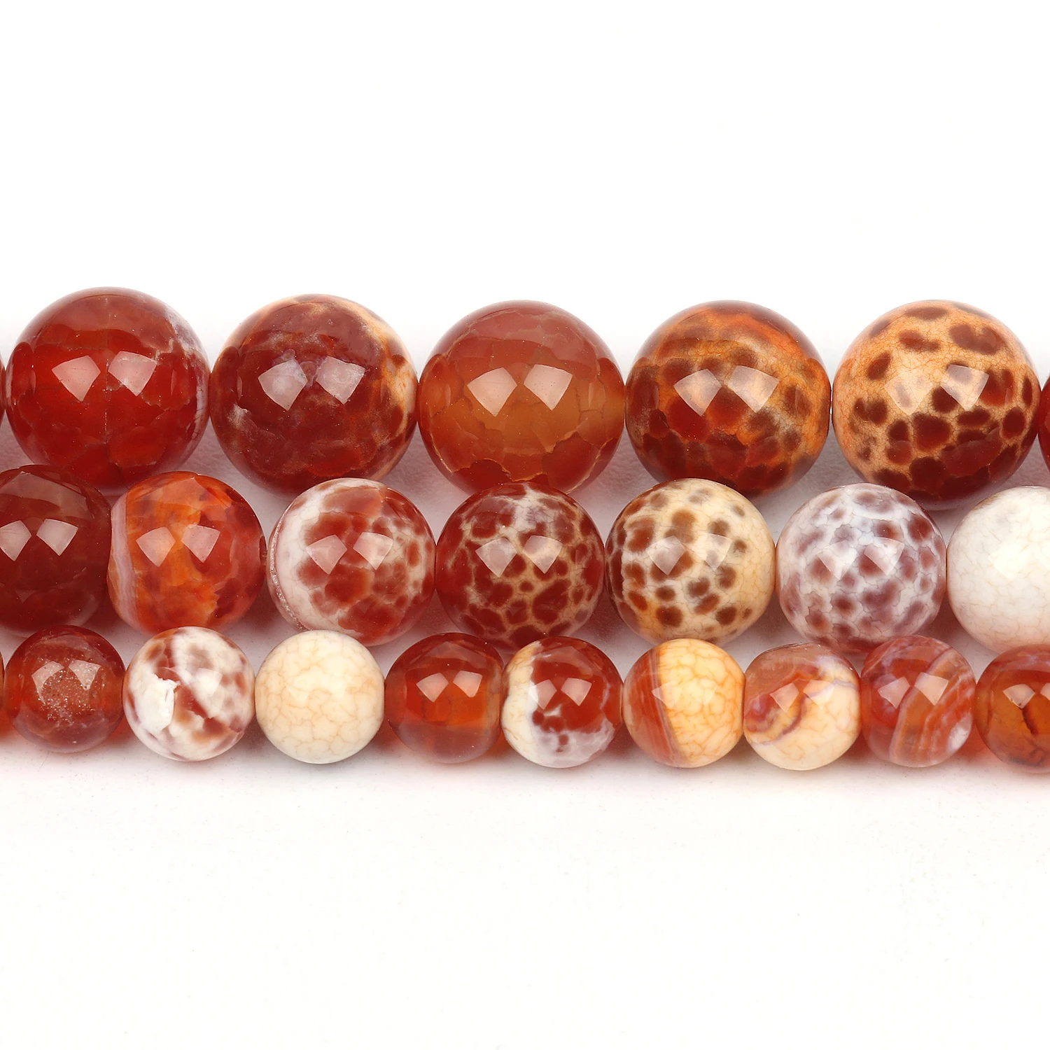 Red Fire Agate 6/8/10mm Natural Stone Beads Round Shape Loose Spacer Beads For Jewelry Making Diy Bracelet Necklace 15inch