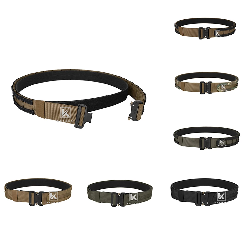 KRYDEX Tactical 1.75”& 1.5” Outer & Inner Belt For Mens 2 IN 1 Quick Release Buckle Rigger Duty MOLLE Combat Belt Camo MC