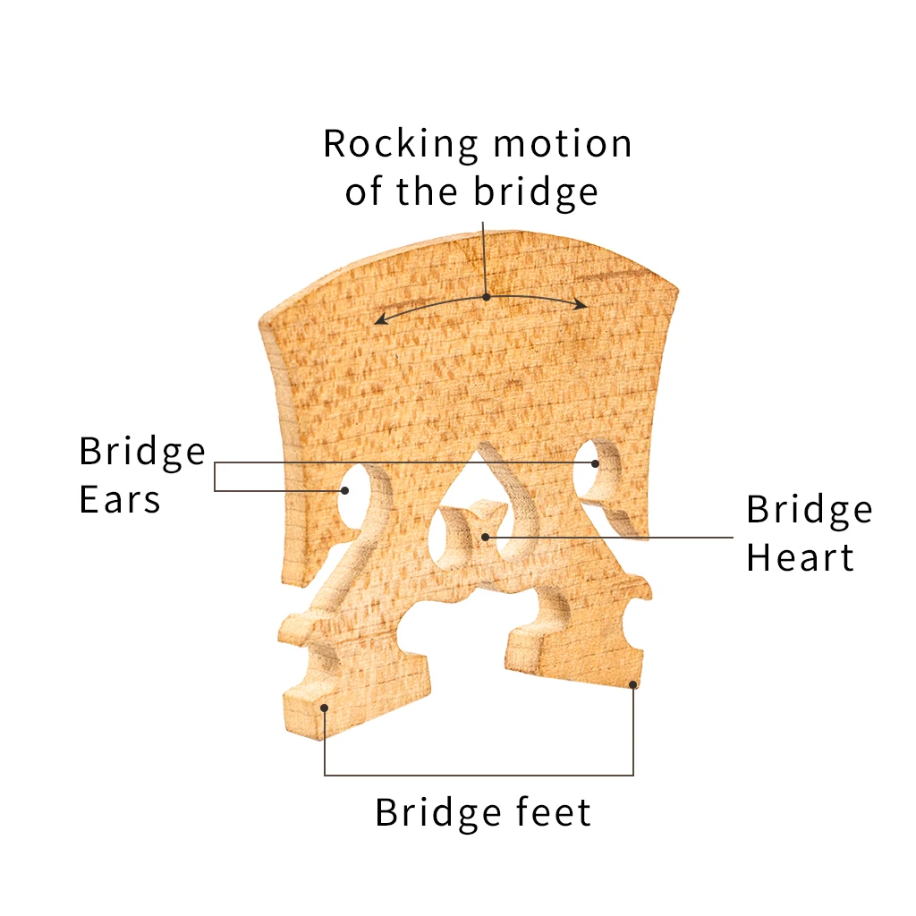 1PC-  Maple Triditional 4/4 3/4 1/2 1/4 1/8 Violin Bridge Upside-Down Heart Baroque Violin Bridge