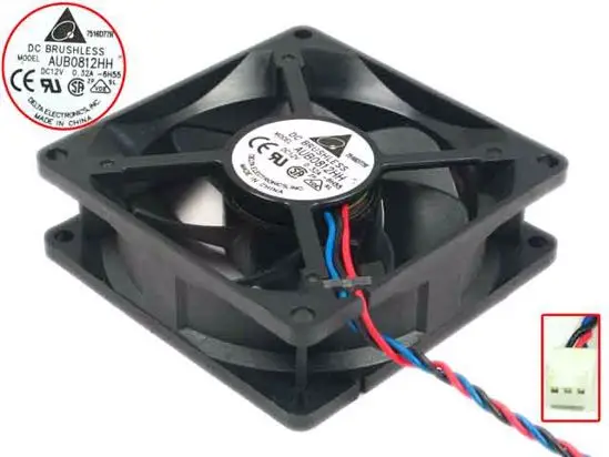 Delta Electronics AUB0812HH 6H55 DC 12V 0.32A 80x80x25mm Server Cooling Fan