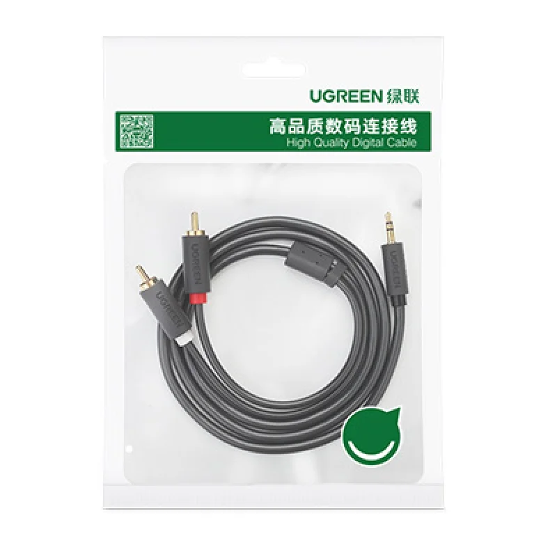 Ugreen Audio Cable RCA 3.5MM Jack 2 Male To 3.5 Audio Line Aux for Home Theater Headphone PC