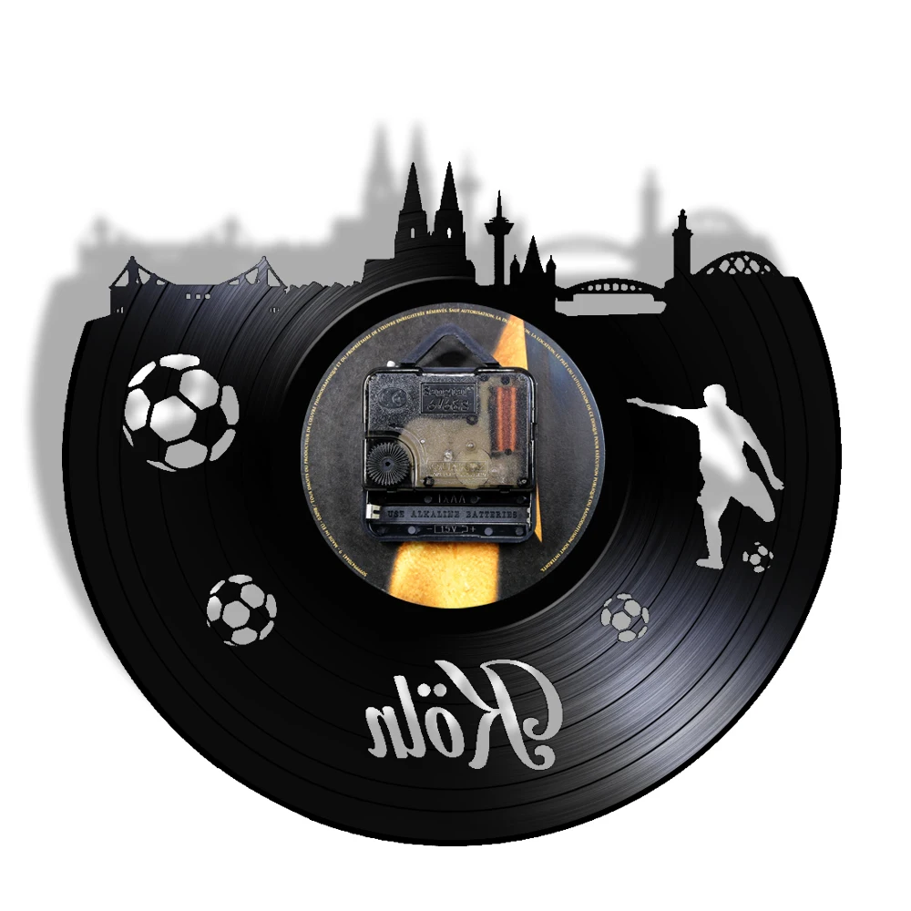 Kӧln Skyline Vintage Vinyl Record Wall Clock Cologne Cityscape Scenery Wall Watch Silent Non ticking Germany Traveling Gift