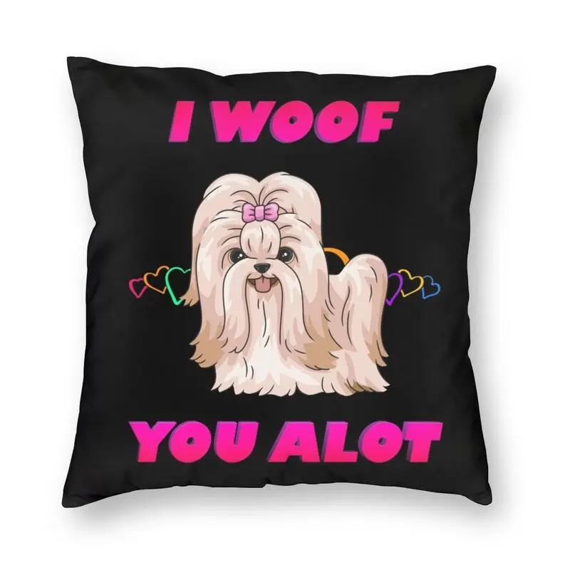 

Cartoon Shih Tzu Lover Pillow Case Decoration Pet Animal Cushion Cover Throw Pillow for Car Double-sided Printing