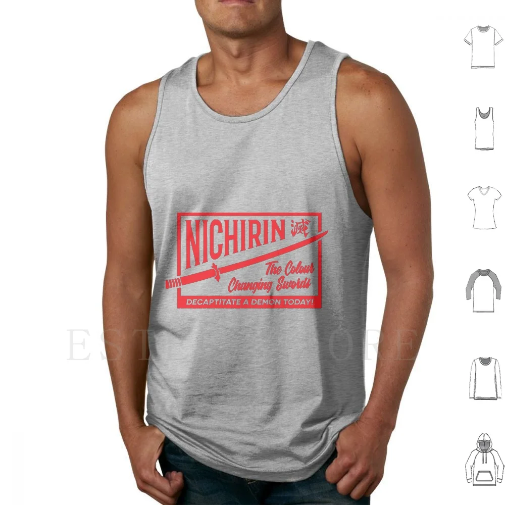 

Nichirin Tank Tops Vest Sleeveless Demon Demon Anime Demon Corps Demon Corps Inspired Nichirin Nichirin Blade