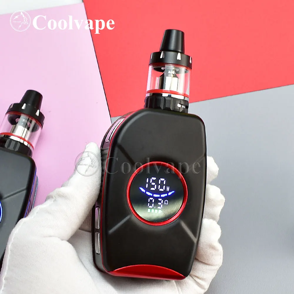 

wolf coolvape 150W box mod vape kit Built-in 2300mah Battery 7-150w 0.25ohm 2.5ml Tank elecetronic cigarette start pen Kit