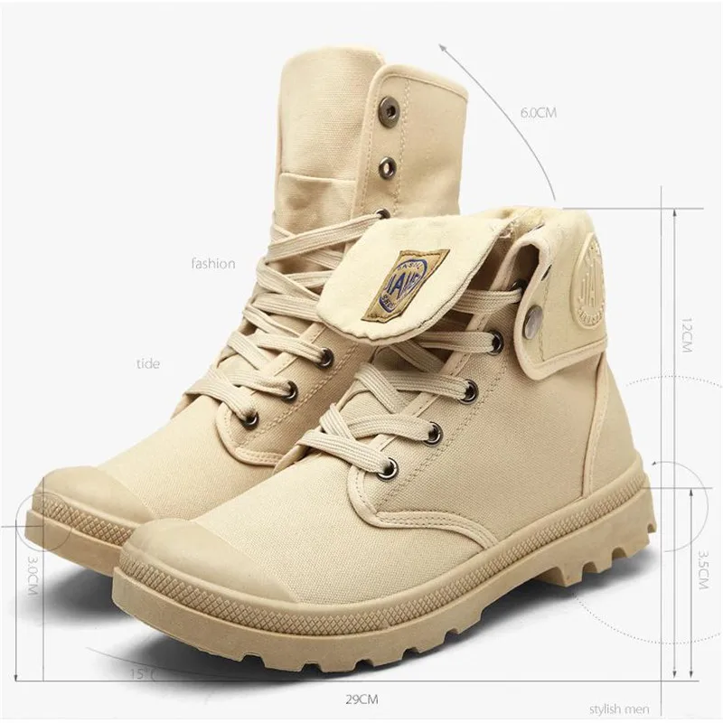 Men Boots Shoes Male Desert Work Ankle Botas Men\'s Working Hunting Stitching Canvas Motorcycle shoes Ankle boots 39 45