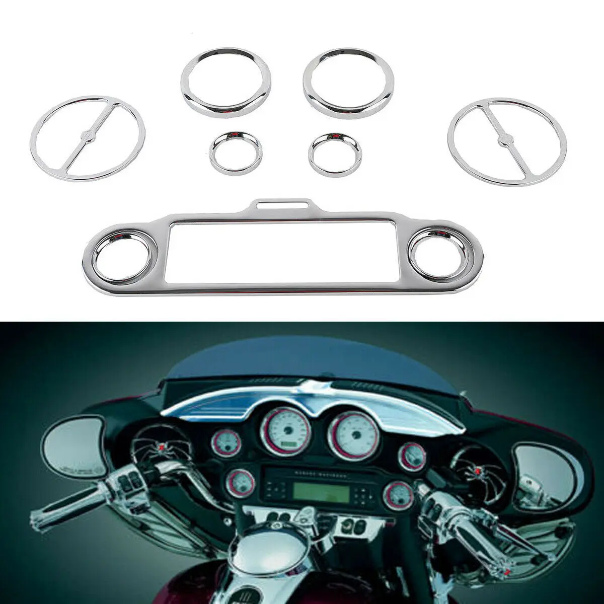 Motorcycle Chrome Inner Fairing Trim Kit For Harley Touring Electra Glide Street Glide 1996-2013 2012 2011 2010 1999 1998 1997