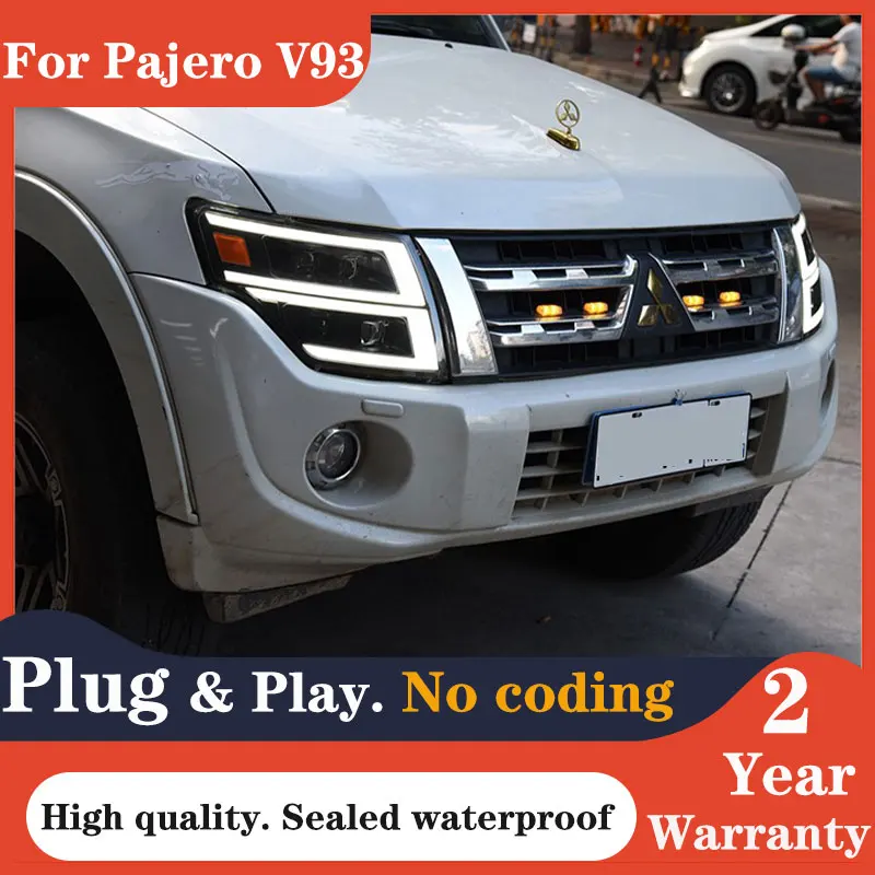 

2 шт. автомобильные фары для Pajero V93 фары 2009-2021 V97 светодиодные фары Montero V75 V77 динамический сигнал анимация DRL аксессуары