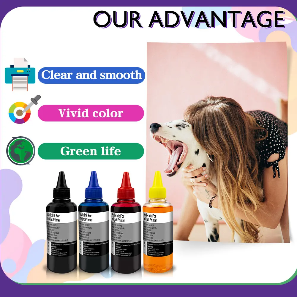 100ML Refill Ink Kit Universal Dye Printer Supplies Desktop Printing Paper Replacement For Canon PG-245 CL-246 PIXMA MG2420