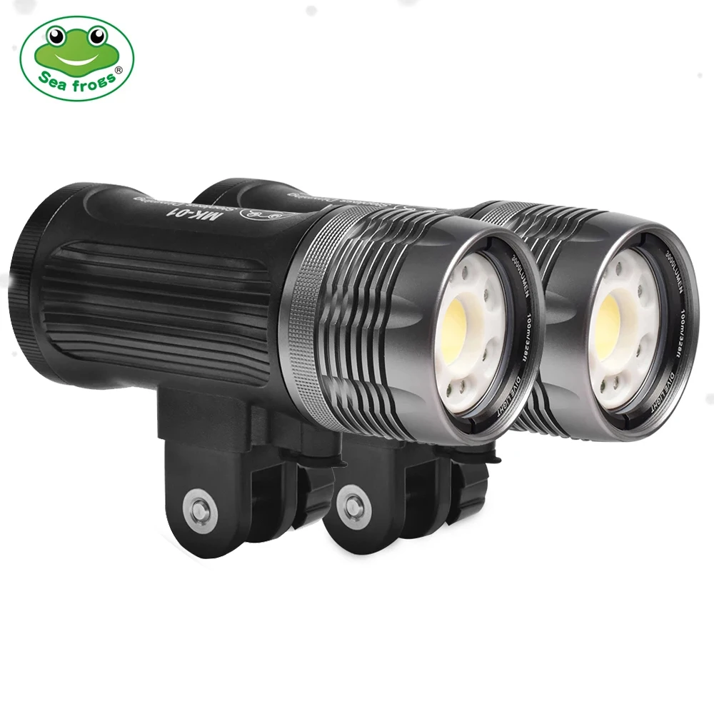 Seafrogs  MK-02 Professional Diving Flashlight Underwater Diving Strobe Light 100m Waterproof LED Photography Video Light