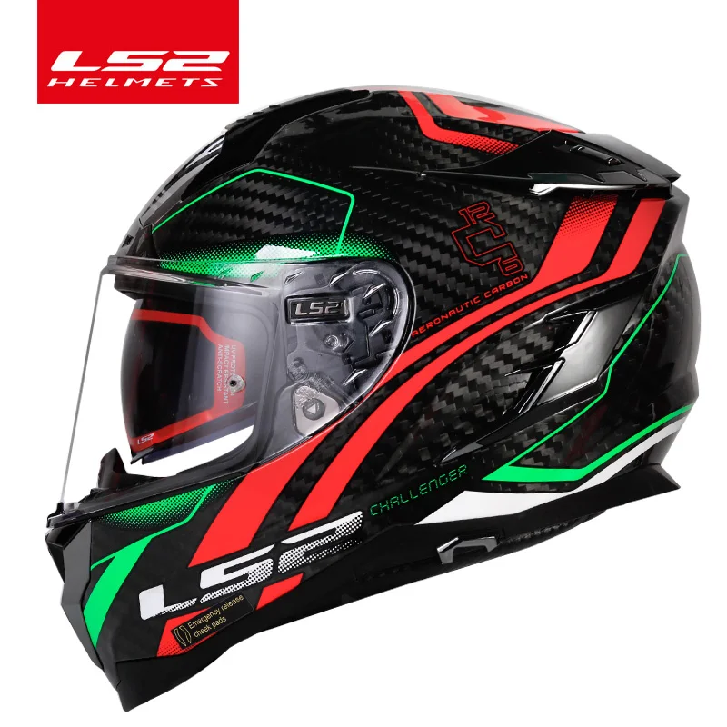 Original LS2 Challenger full face motorcycle helmet ls2 FF327 carbon fiber casco moto capacete