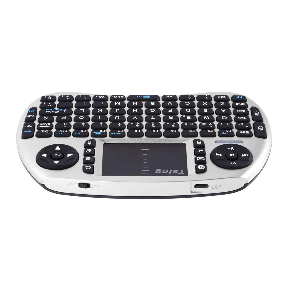 Portátil handheld teclado sem fio touchpad multimídia para caixa de tv mídia tv computador portátil vara para raspberry pi ps3 francês espanhol