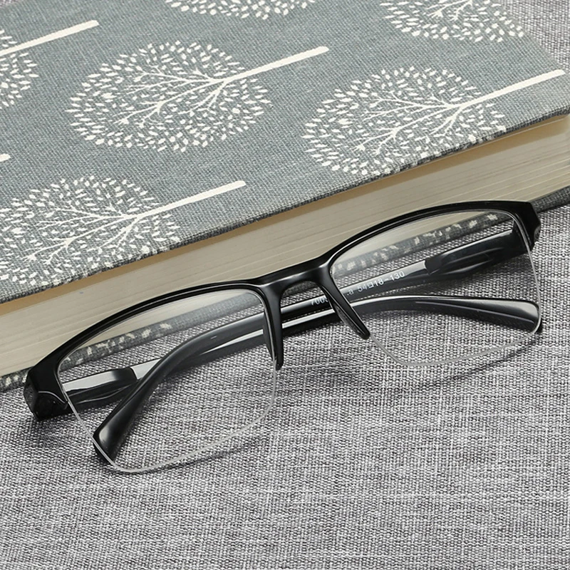 

seemfly Half Frame Reading Glasses Presbyopic Eyewear Male Female Far Sight Eyeglasses With Strength +50 +75 +100 To +400