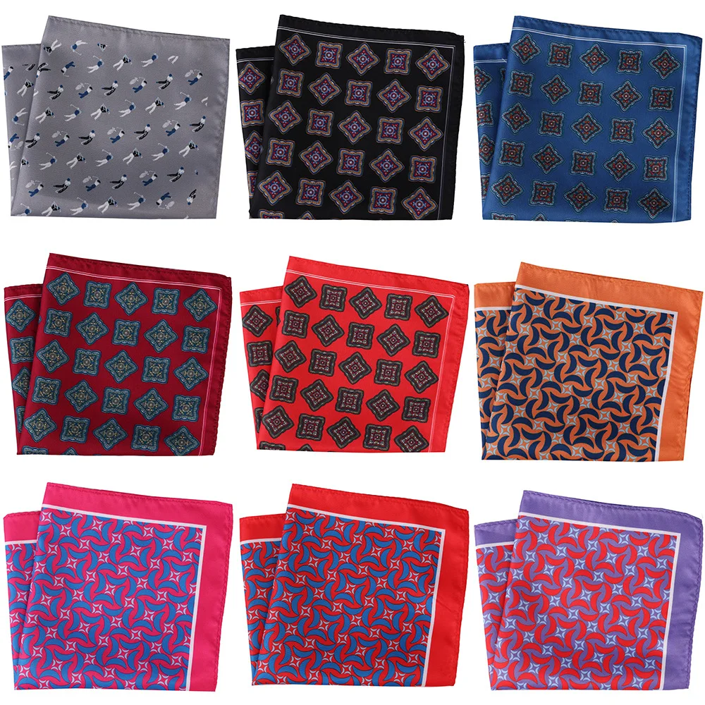 Mans Pocket Square Hanky 30x30cm Mans Priting Polka Dot Floral Chest Towel Big Size Handkerchief for Men\'s Suit Wedding Party