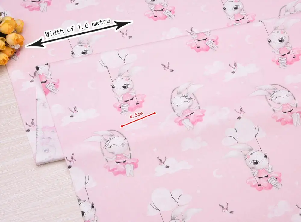 Rabbit Tri angle DIY Sewing Patchwork Quilting Fat Quarter Tecido Clothes Tilda For Sheet Textiles New Twill 100% Cotton Fabric