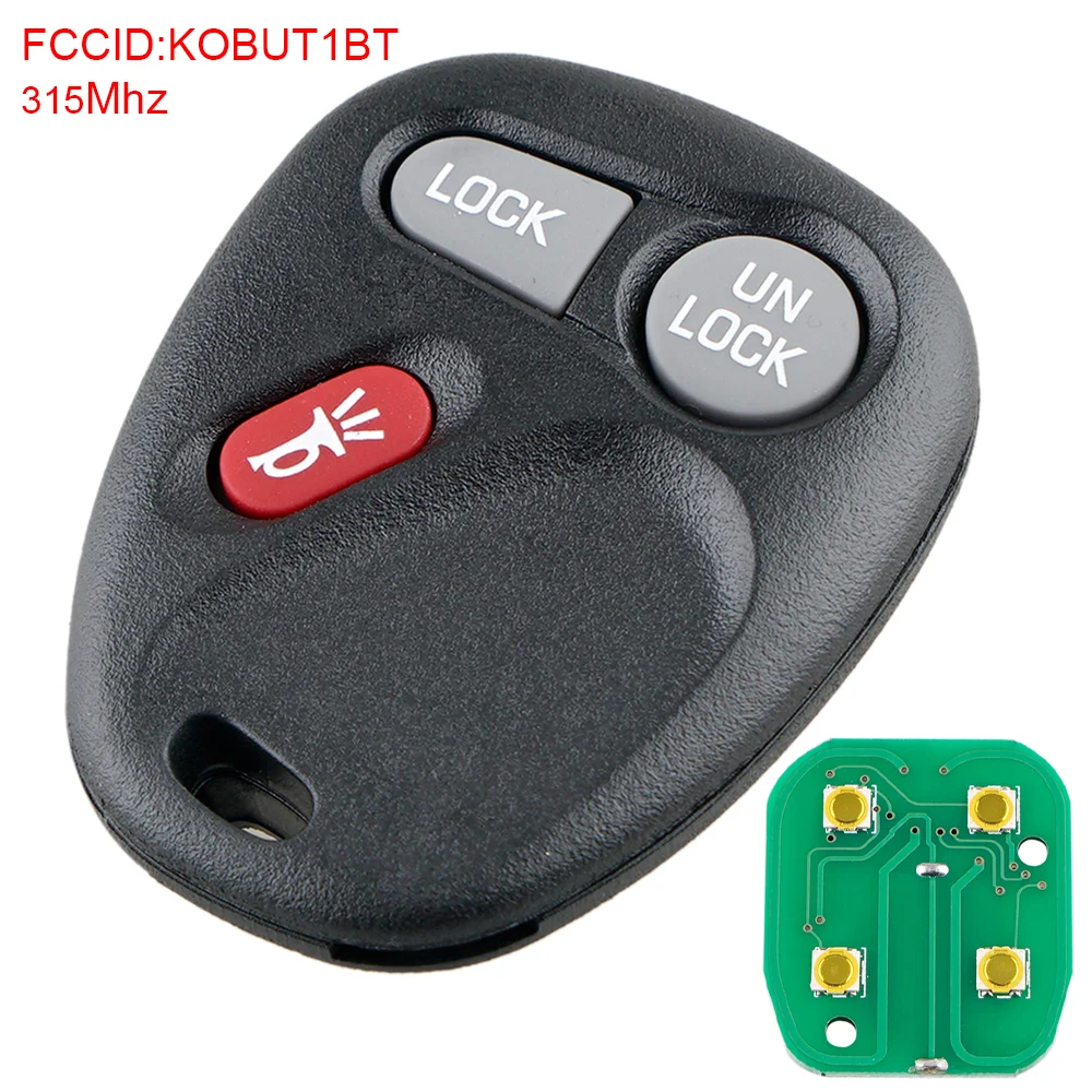 315MHz 3 Buttons Remote Keyless Entry  Fob and internals KOBUT1BT Fit for GMC 1999 2000 2001 Fit for Sierra 1500 2500 3500 HD