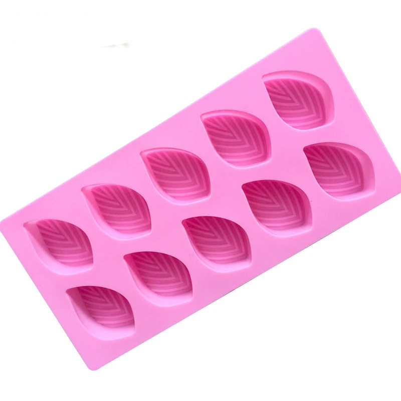 HMROVOOM 10-hole Silicone Silicone Cake Mold Leaves Silicone Chocolate Mold