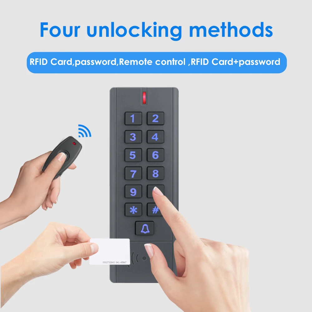 433Mhz Wireles Door Lock Remote Control Access Control Kits 125Khz RFID Access Control Keypad Control Reader Waterproof