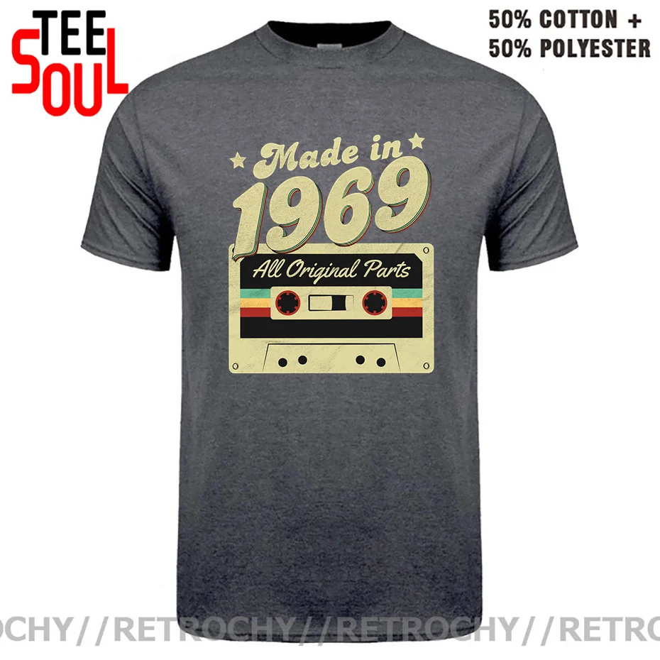 Vintage Made In 1969 All Original Parts T Shirts 1969 Birth Year T-shirt Born in 1969 Birthday Gifts Tees Tops 60s Club Apparel