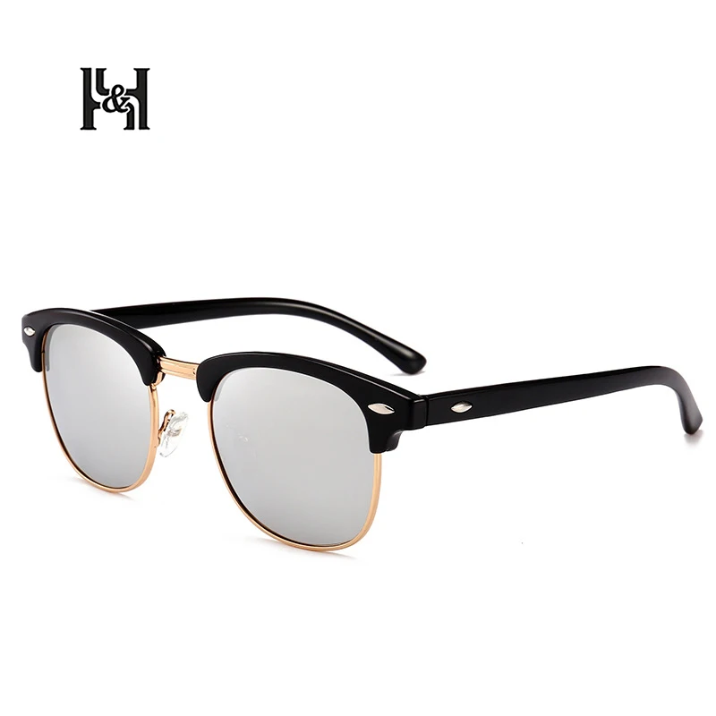 2022 Fashion Luxury Brand Polarized Lens Shining Pit Sunglasses Men's Plastic Frame Square Shape Eyewear Uv400 Protection