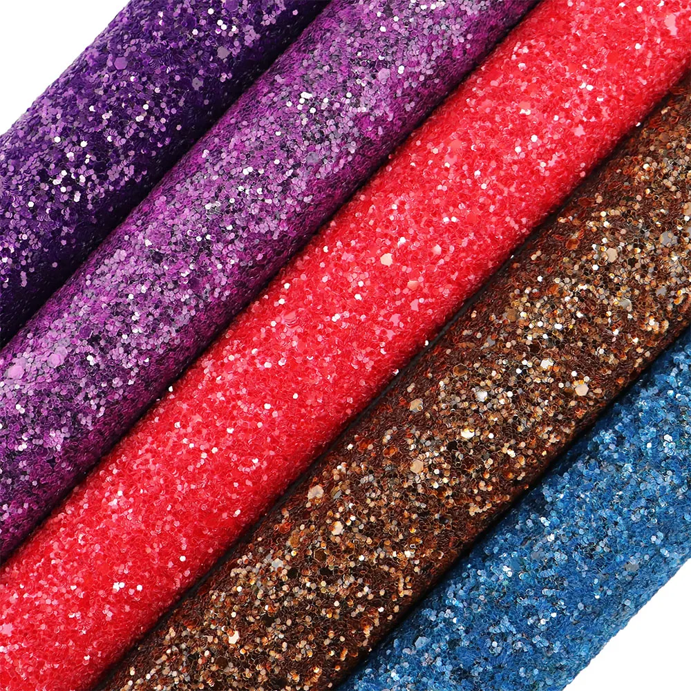 30cmX134cm Matte Red Purpler Chunky Glitter Fabric Leather Roll For Handbag Home Decoration DIY Bows Earring AY176