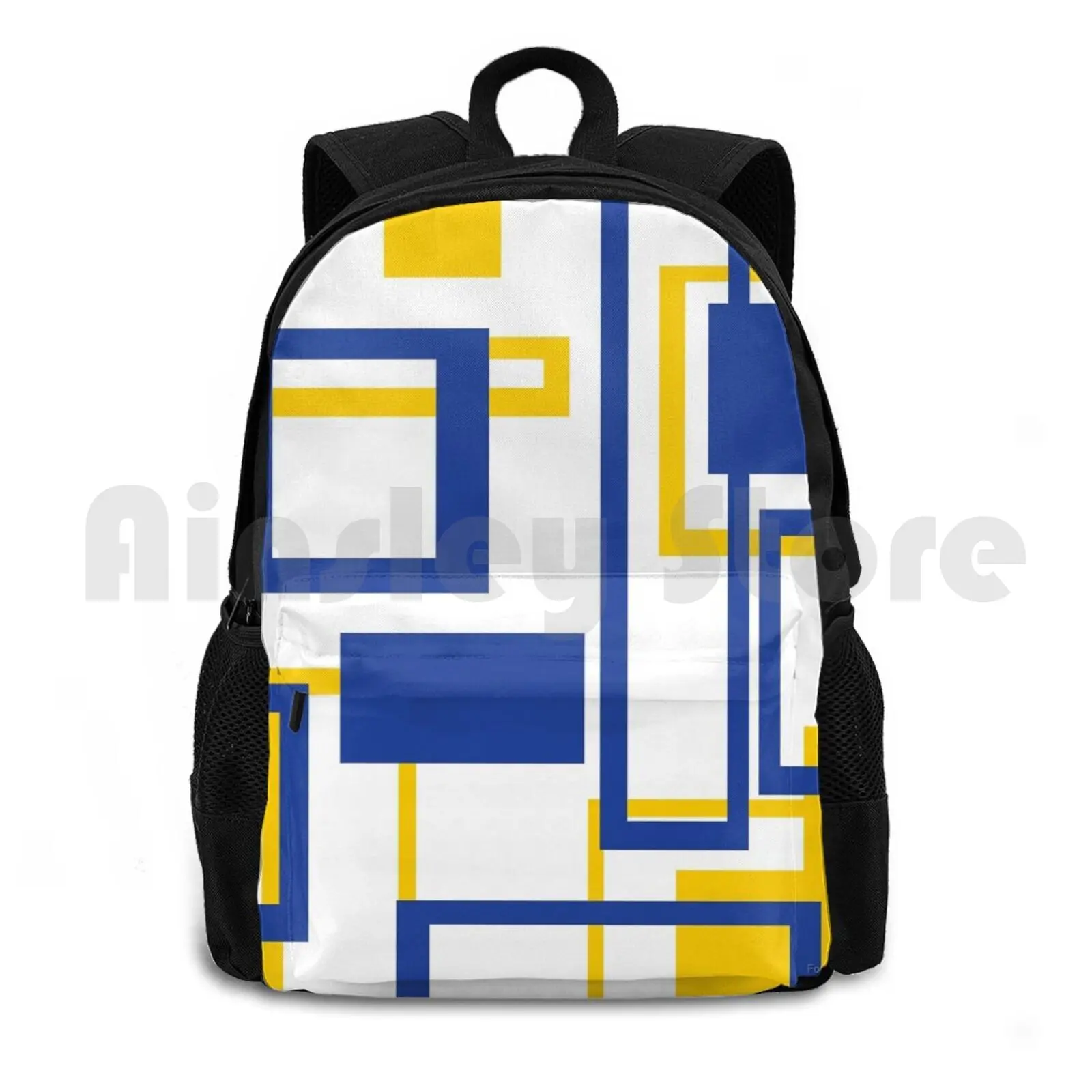 Outdoor Hiking Backpack Waterproof Camping Travel Colours Football Footy Sport Soccer Park Pattern Bar Stripe