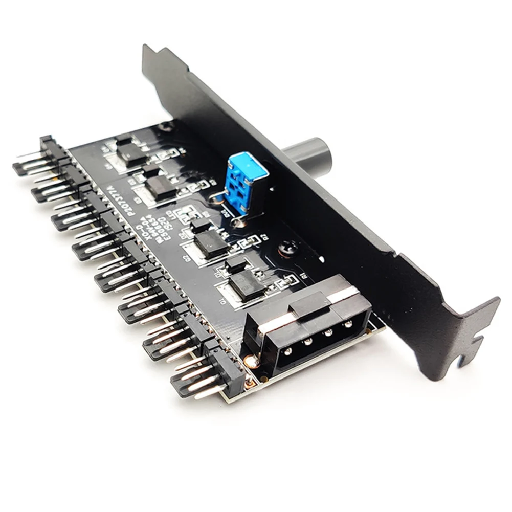 12V Practical Splitter 4D SATA Power Supply Universal 4Pin 3Pin 1 To 3 8 Way Speed Controller Adapter Cooling Fan Hub PC Case