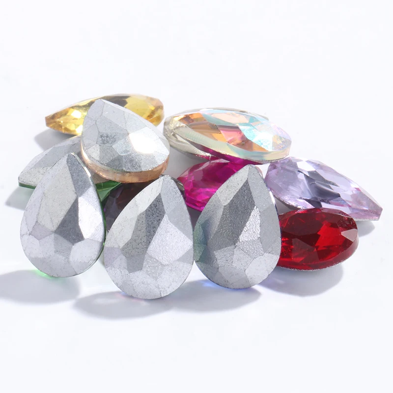 Diamantes de imitación de cristal, venta al por mayor, accesorios de vestir, joyería, ropa, pegatina, varios colores, 50/20 Uds.