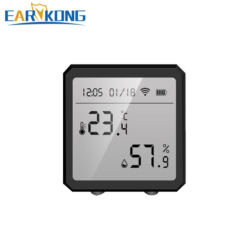 Tuya WiFi Hygrometer Thermometer Smart Temperature Sensor Humidity Detector With LCD Date Time Display Support Alexa Google Home
