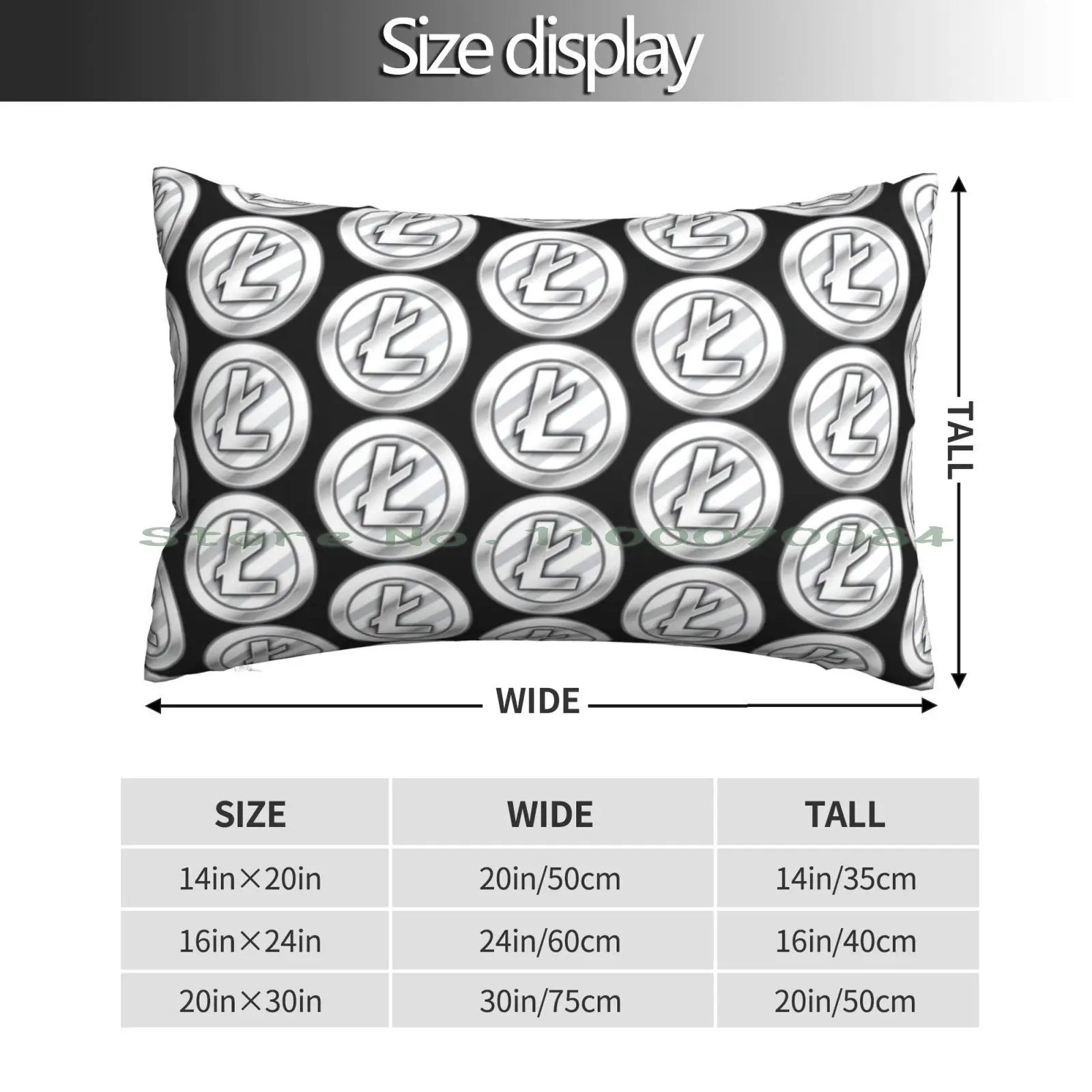 Litecoin Logo Pillow Case 20x30 50*75 Sofa Bedroom Silent Hill Umbrella Corporation Umbrella Zombies Long Rectangle Pillowcover