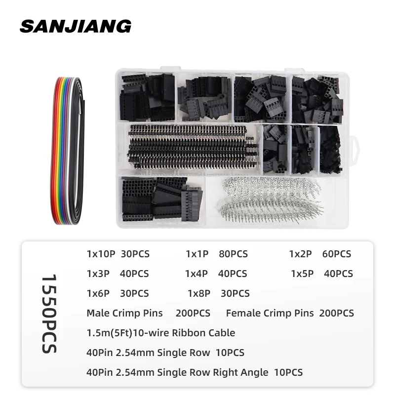 JST SM Connectors Set Dupont Male/Female Pins Connector Kit, Cable Jumper Wire Pin Header Housing Assortment Kit etc. For SN-28B