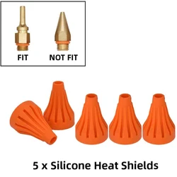 5 boucliers thermiques en Silicone et caoutchouc pour pistolet à colle chaude de taille normale, avec bâtons de colle de 11mm