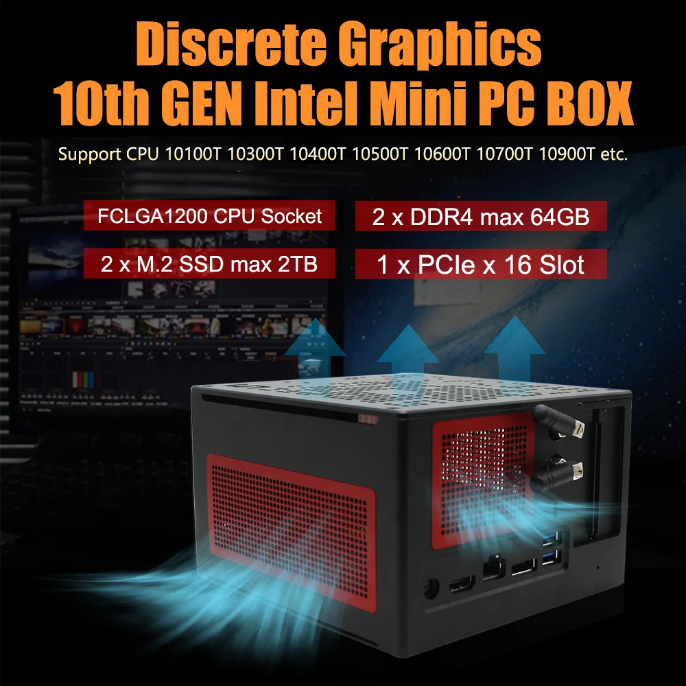 

Eglobal DIY Gaming PC Intel Core 10th i7 10700T i9 10900T Desktop CPU Windows 11 Mini ITX Computer HDMI2.0 DP1.2 4K Display HTPC