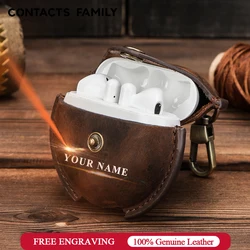 Genuine Leather Case For Huawei Freebuds 3 4 Earphone Protective Cover Huawei Wireless Bluetooth Headset Accessories With Hook