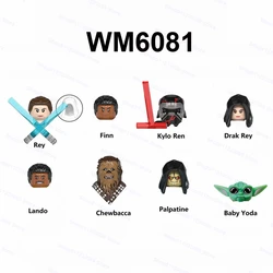 Finn Kylo Ren Proximité K Rey Lando Chewbacca Palpatine décennie s de Construction à Assembler, Briques Star VANModèle Figurines Jouet pour Enfants WM6081, 8Pcs