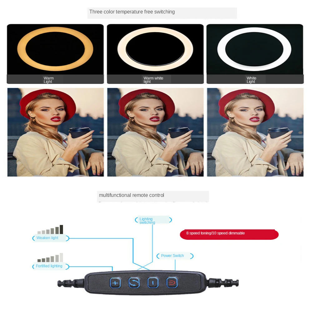 Selfie pierścień oświetleniowy ledowy Flash Fill Clip Camera Fill Light Beauty lampa przenośny pierścień lekki statyw pulpit fotografia rekwizyty telefon