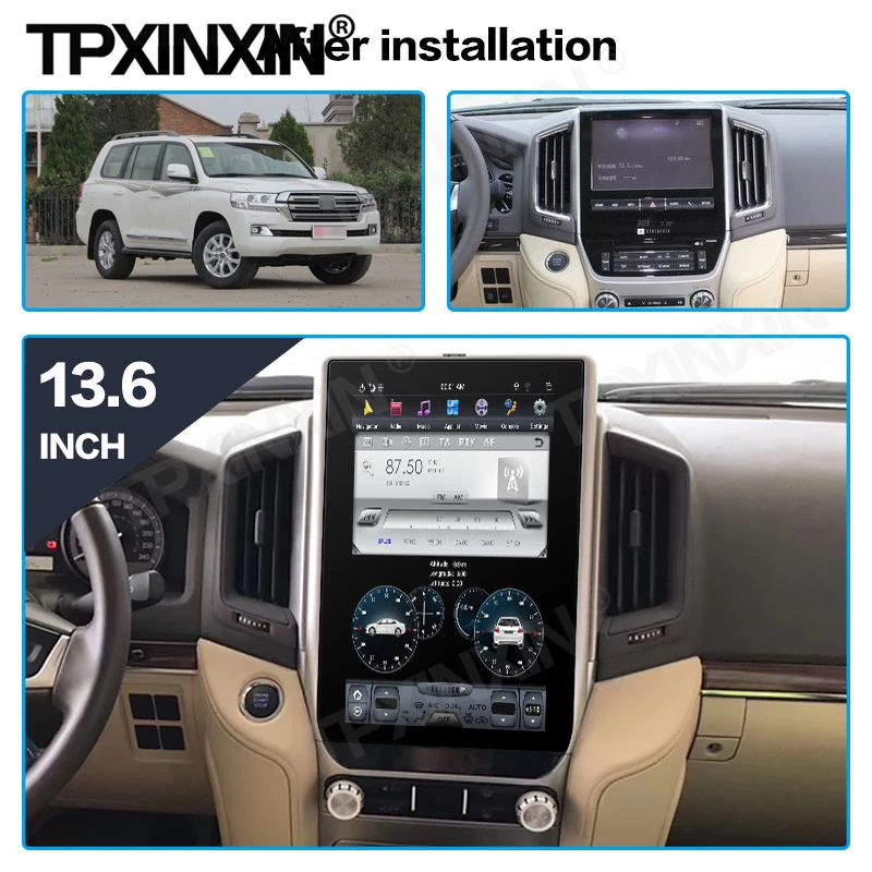 Vertical Screen Carplay Android Car Radio 2 Din Stereo Receiver For Toyota Lander Cruiser LC200 2016 20017 2018 GPS Audio Unit