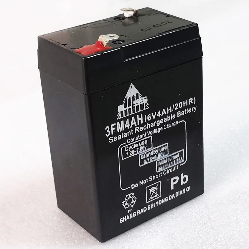 US 6V 4.0Ah Rechargeable lead acid storage battery cell 4000mAh for LED light bulb and electronic scale balance maintenance free