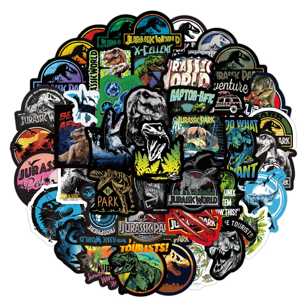 10/30/50pcs Jurassic Park Dinosaur Animals Graffiti Stickers For Furniture Wall Desk DIy Toy Car Computer Motorcycle Wholesale