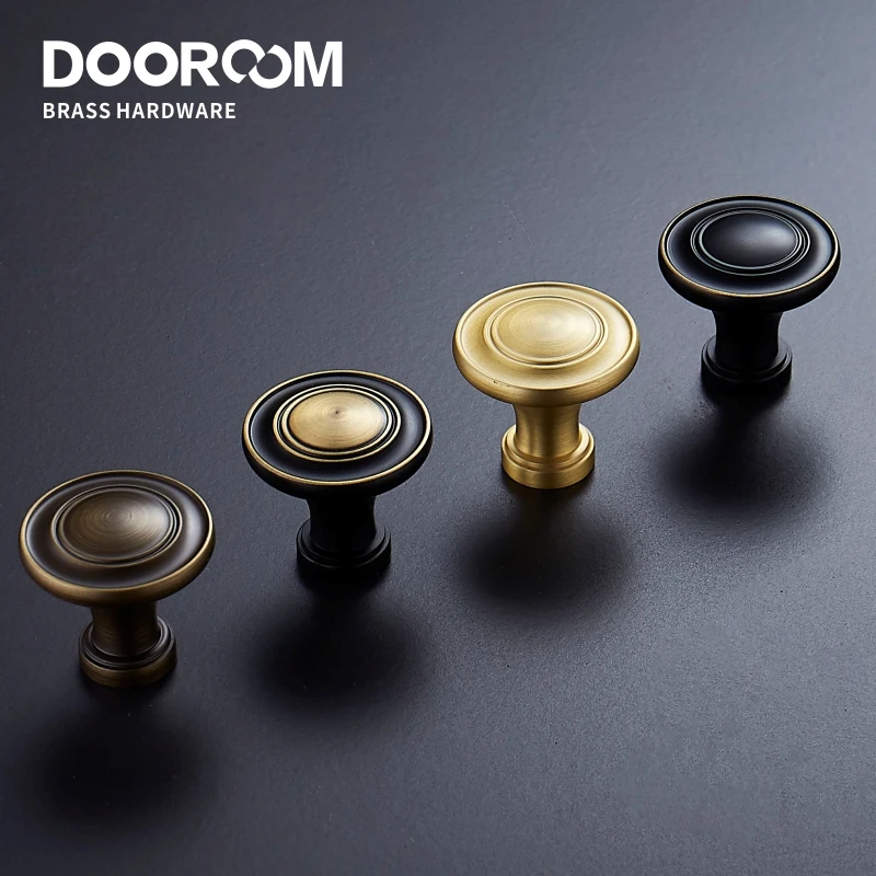 Dooroom Brass Handles Wardrobe Dresser Cupboard Cabinet Door Drawer Shoe Box Furniture Pulls Simple European Pastoral Knobs